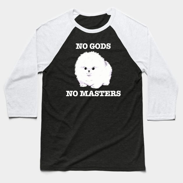 No Gods, No Masters (white) Baseball T-Shirt by Scott's Desk